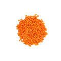 Organic red lentils without skin on white background