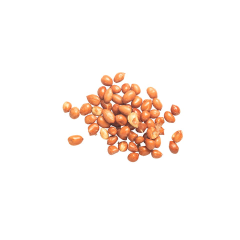 Organic dry roasted soy nuts unsalted on a white background