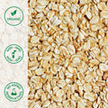 Close-up of organic rolled oats