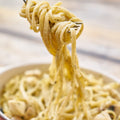 Organic semolina spaghetti pasta cooked 