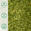 Close-up of organic spinach flakes