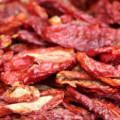 Close-up of organic sun-dried tomato halves
