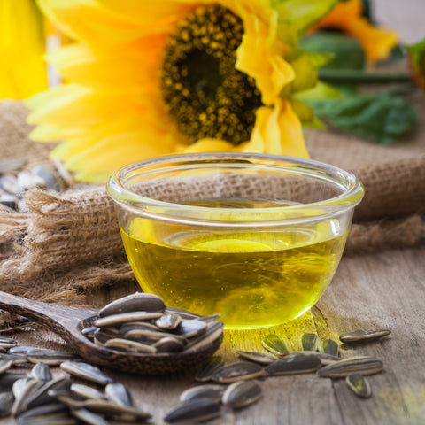 Bowl of organic sunflower oil