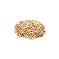 Organic sunflower seed kernels on a white background
