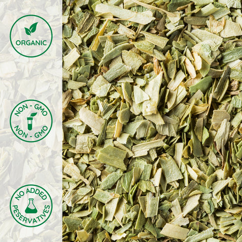 Close-up of chopped organic tarragon leaf