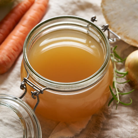 Jar of organic vegetable broth