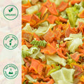 Close-up of organic dehydrated vegetables