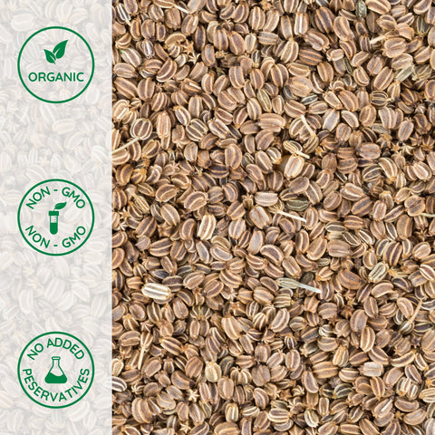 Close-up of organic whole celery seed