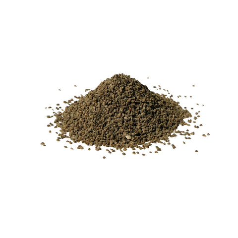 Whole organic celery seeds on a white background