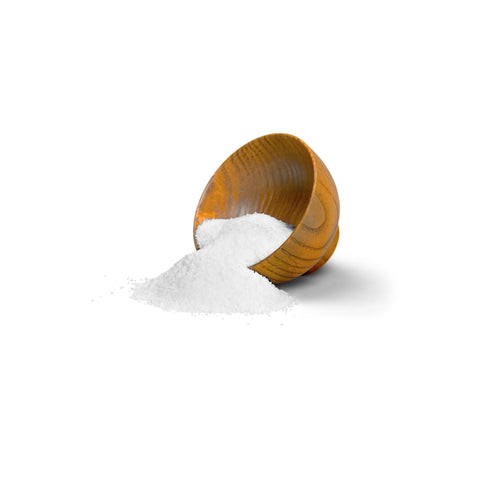 Natural pacific sea salt on a white background